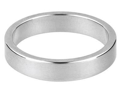 Platinum Flat Wedding Ring 3.0mm,  Size M, 5.8g Heavy Weight,         Hallmarked, Wall Thickness 1.52mm - Standard Image - 1