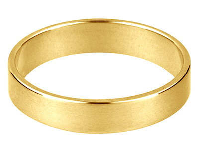 18ct Yellow Gold Flat Wedding Ring 6.0mm, Size X, 9.7g Heavy Weight,  Hallmarked, Wall Thickness 1.42mm, 100 Recycled Gold