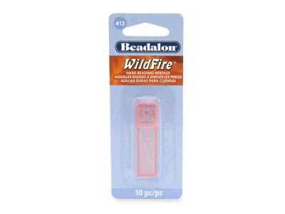 Beadalon Wildfire Hard Beading     Needles, Size 13, 10 Pcs With Case - Standard Image - 1